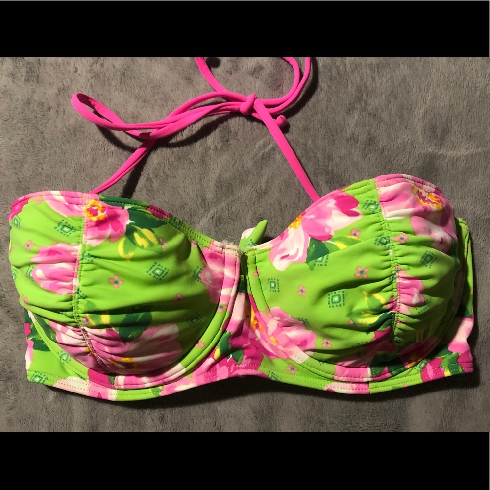 ⭐️ Gilly Hicks neon floral bikini top ⭐️
